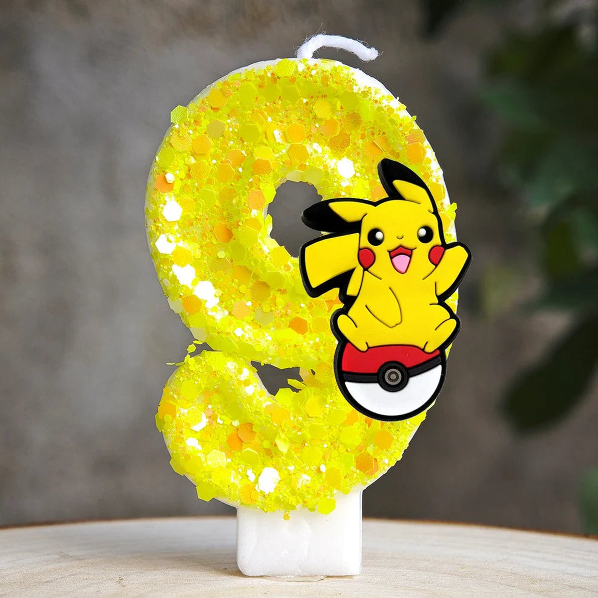 Yellow Pikachu birthday number candle – Pikachu Poké Ball 9