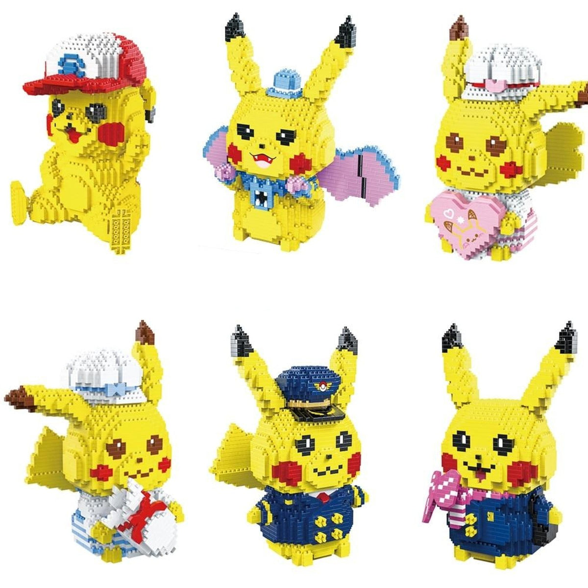 Pikachu building block figure