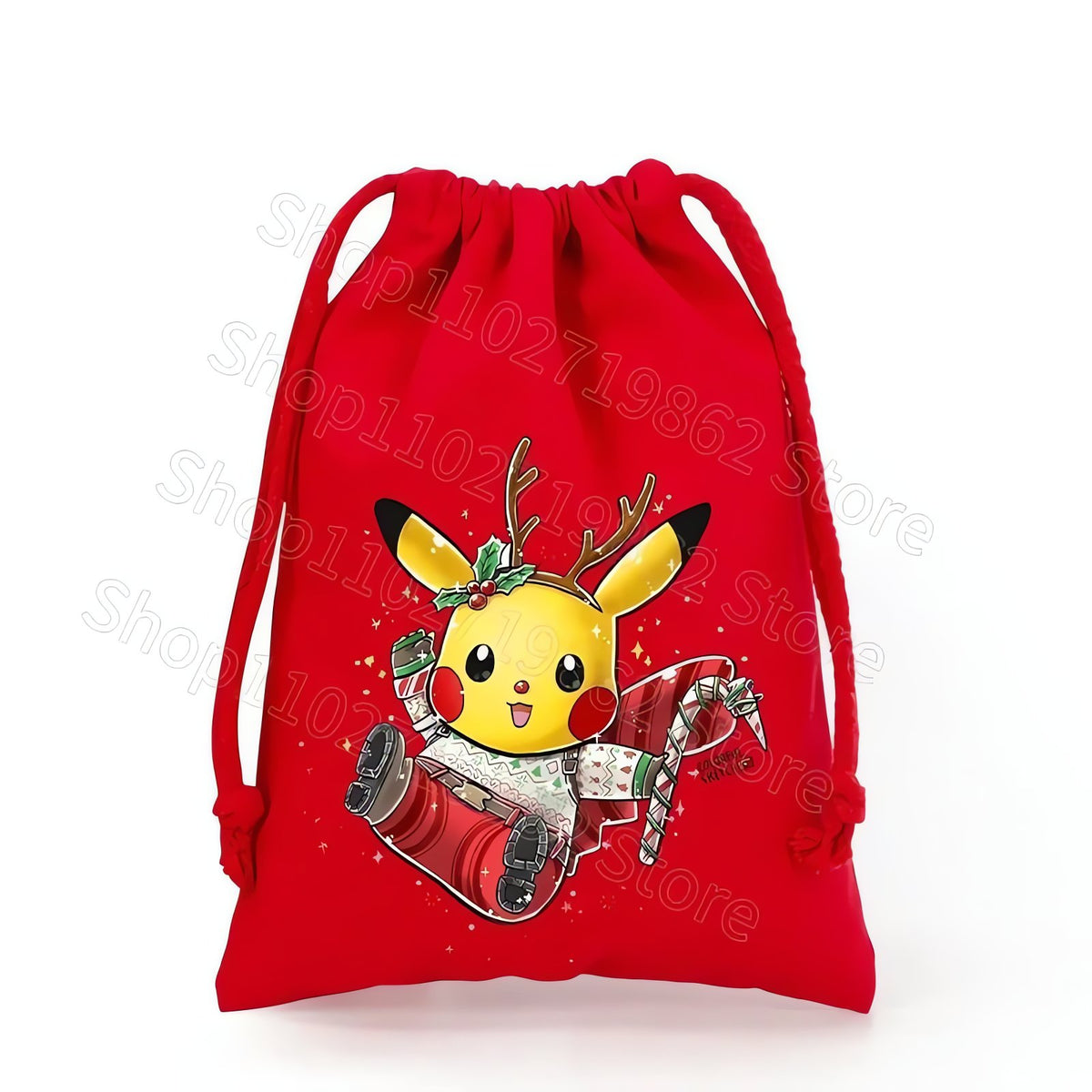 Pikachu Christmas drawstring gift bag – photo 2
