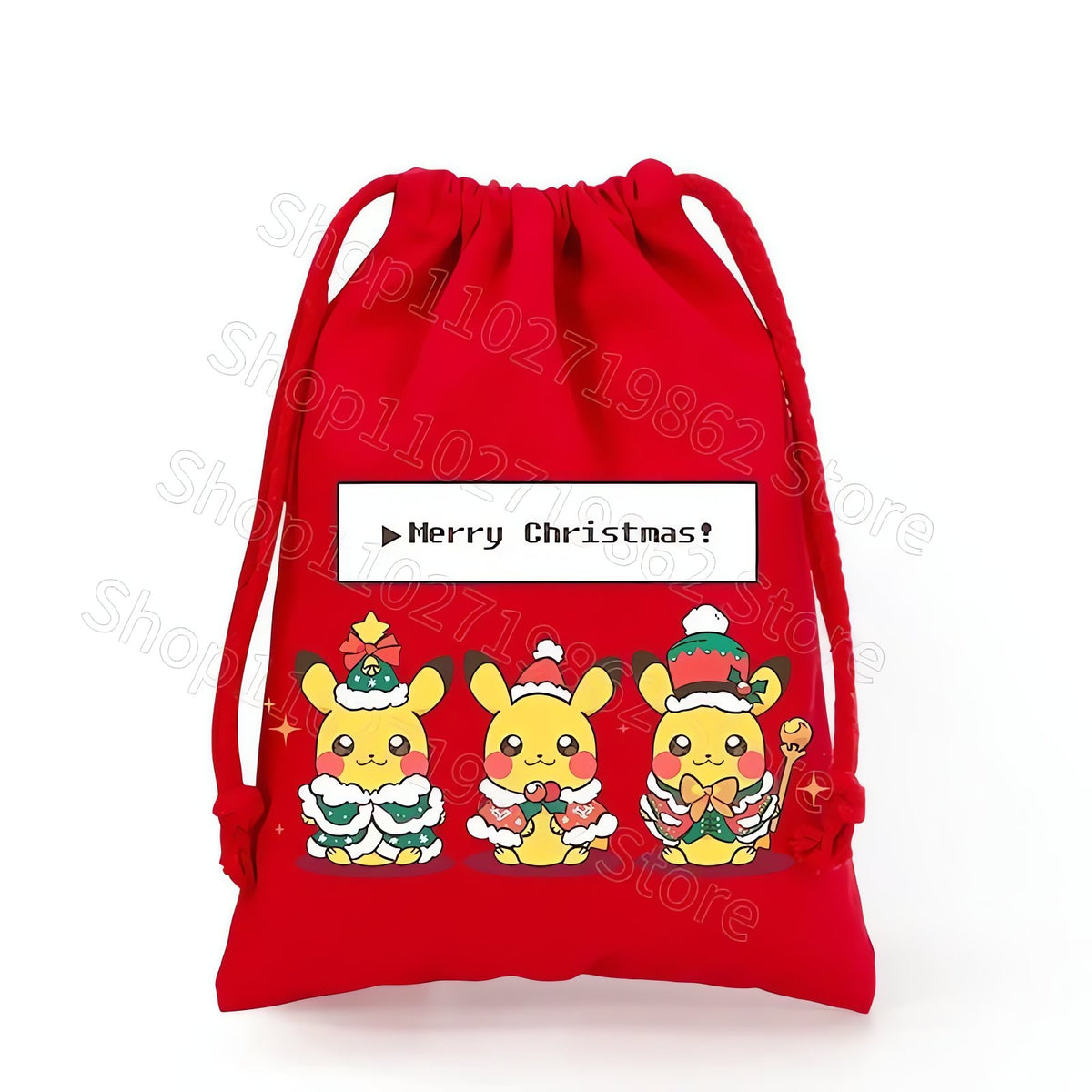 Pikachu Christmas drawstring gift bag – photo 3