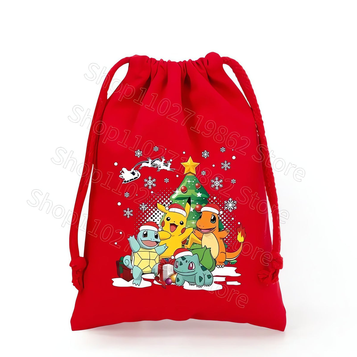 Pikachu Christmas drawstring gift bag – CWJL3009