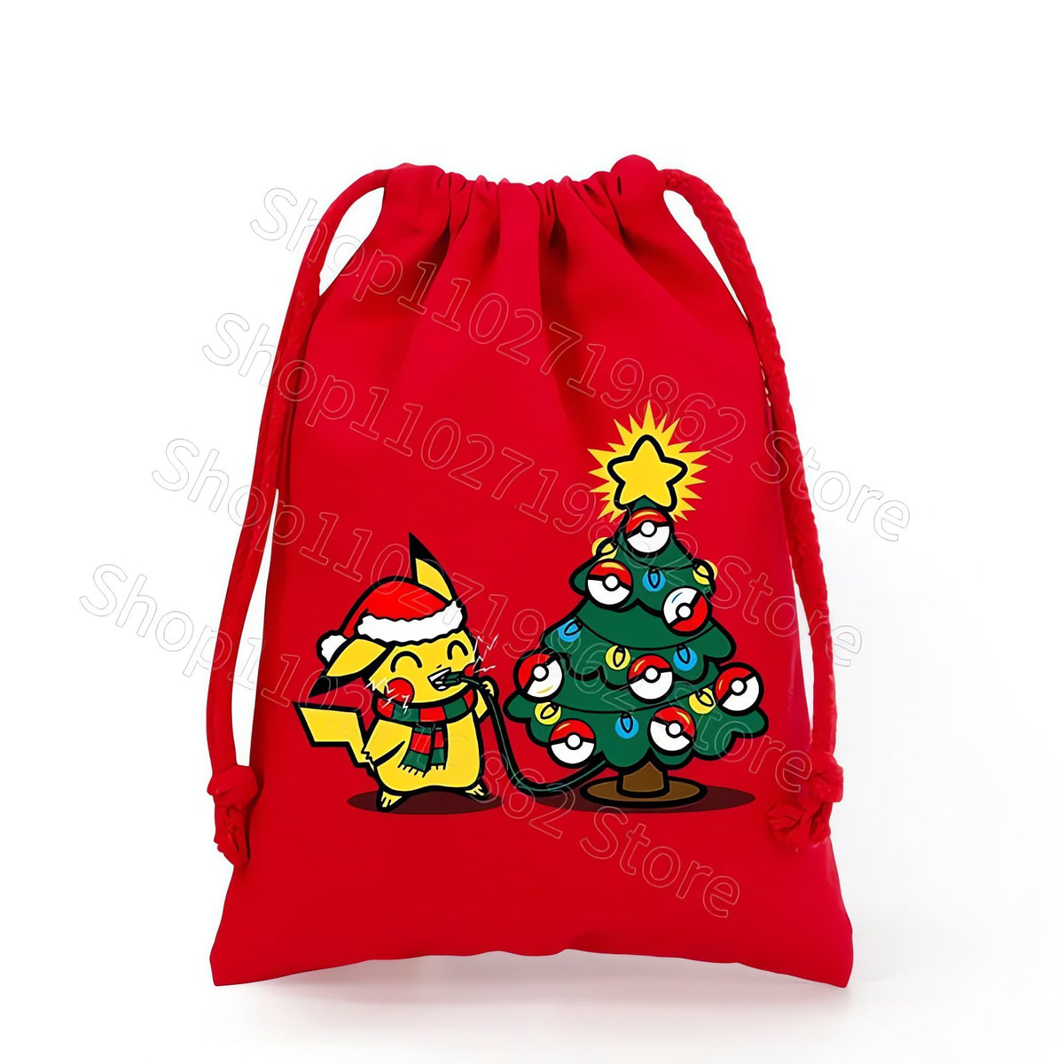 Pikachu Christmas drawstring gift bag – CWJL3016