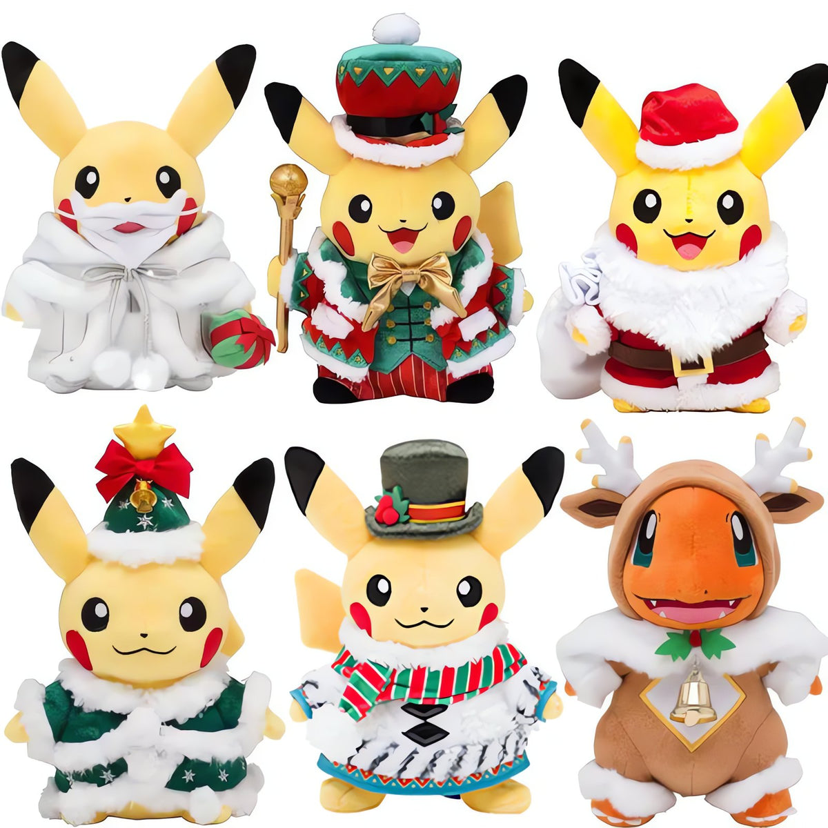 Pikachu Christmas plush toy in festive outfit