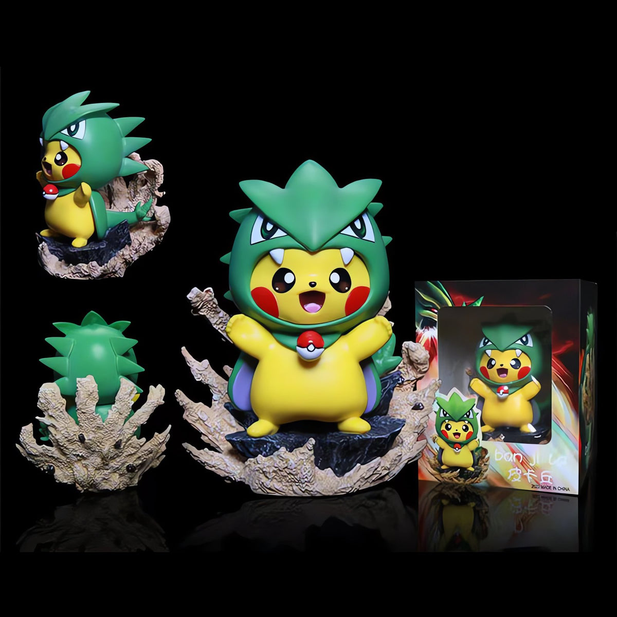 Pikachu cosplay figures in Pokémon costumes – Tyranitar
