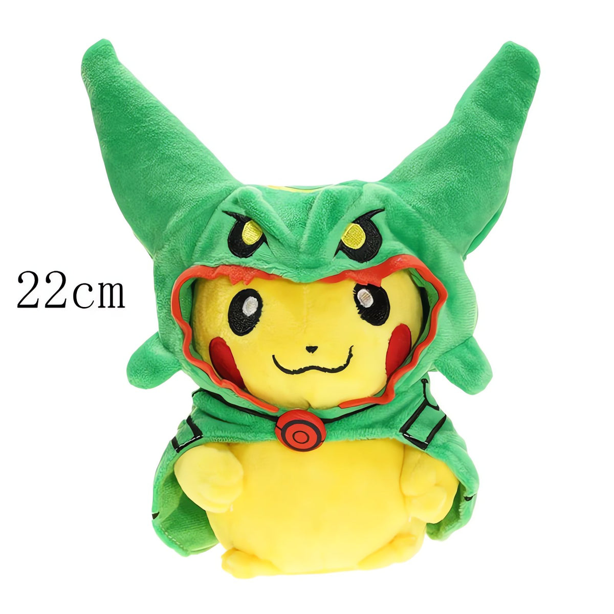 Pikachu cosplay plush toys in Pokémon costumes – Rayquaza Green A 22cm