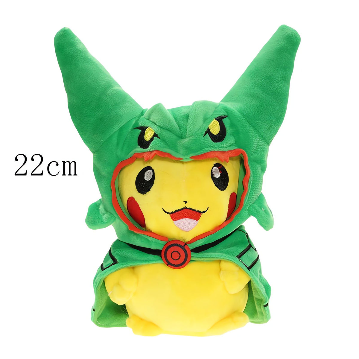 Pikachu cosplay plush toys in Pokémon costumes – Rayquaza Green B 22cm