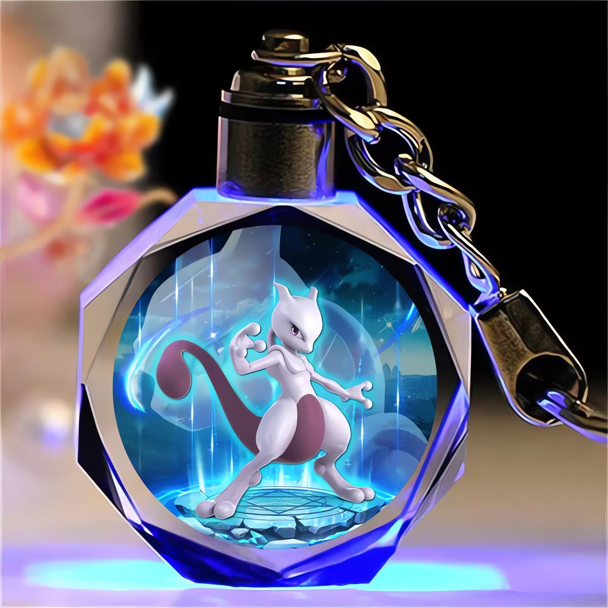 Pikachu crystal keyring – Mewtwo