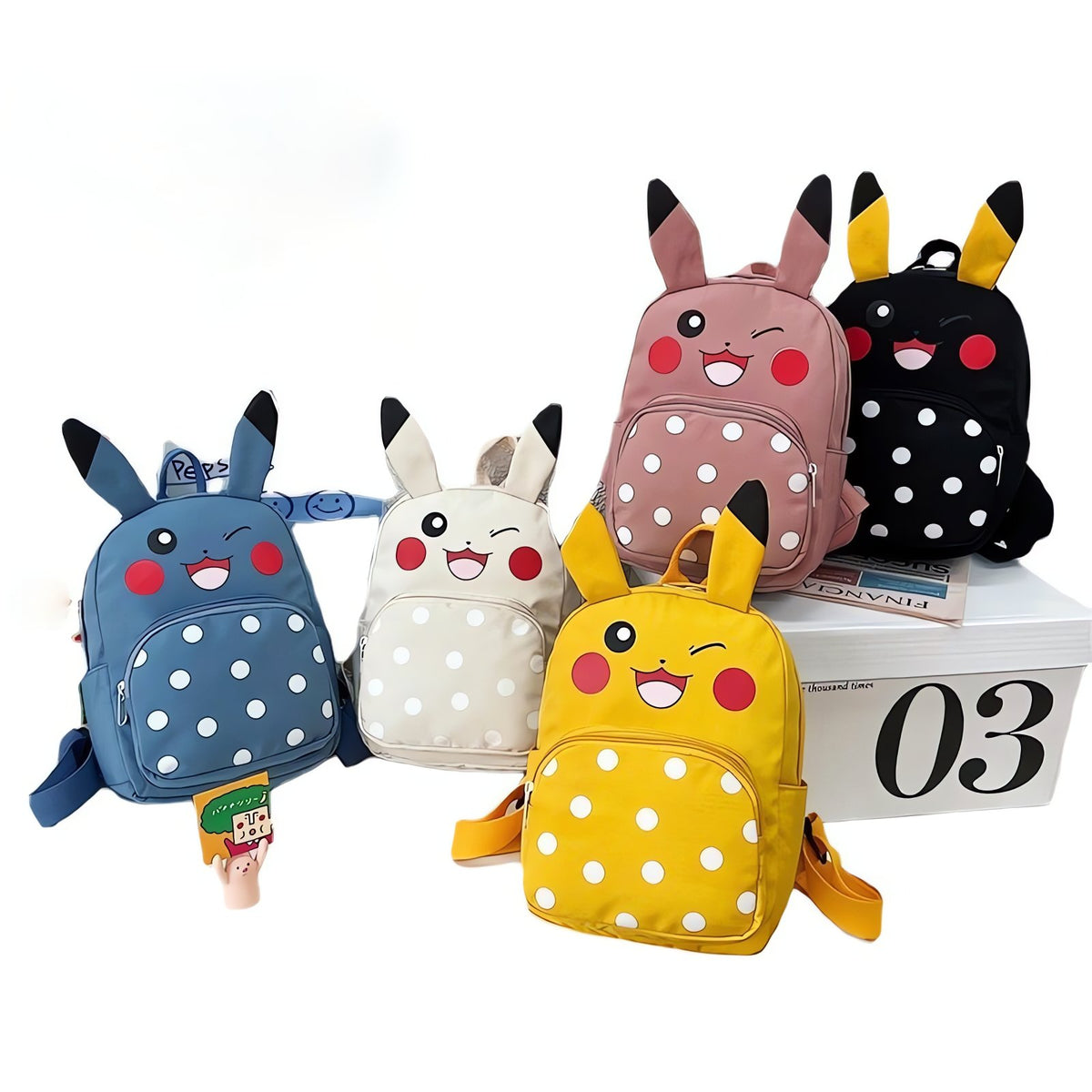 Pikachu backpack with dot design
