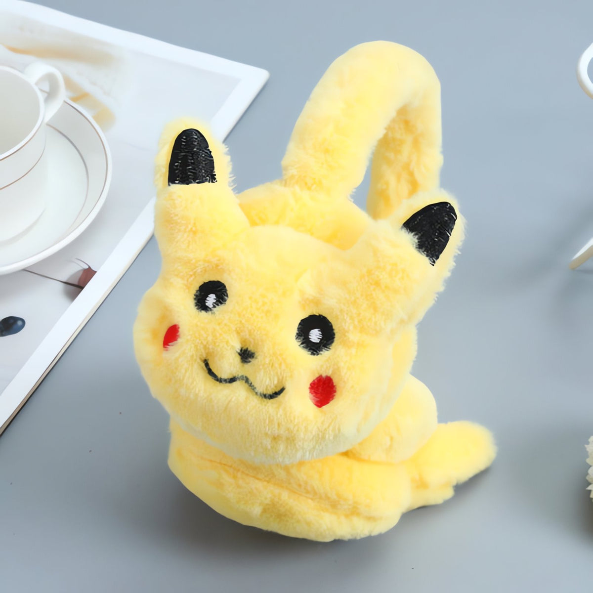 Fluffy Pikachu ear muffs for kids – Pikachu 1