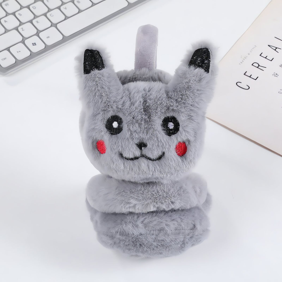 Fluffy Pikachu ear warmers for adults – photo 3