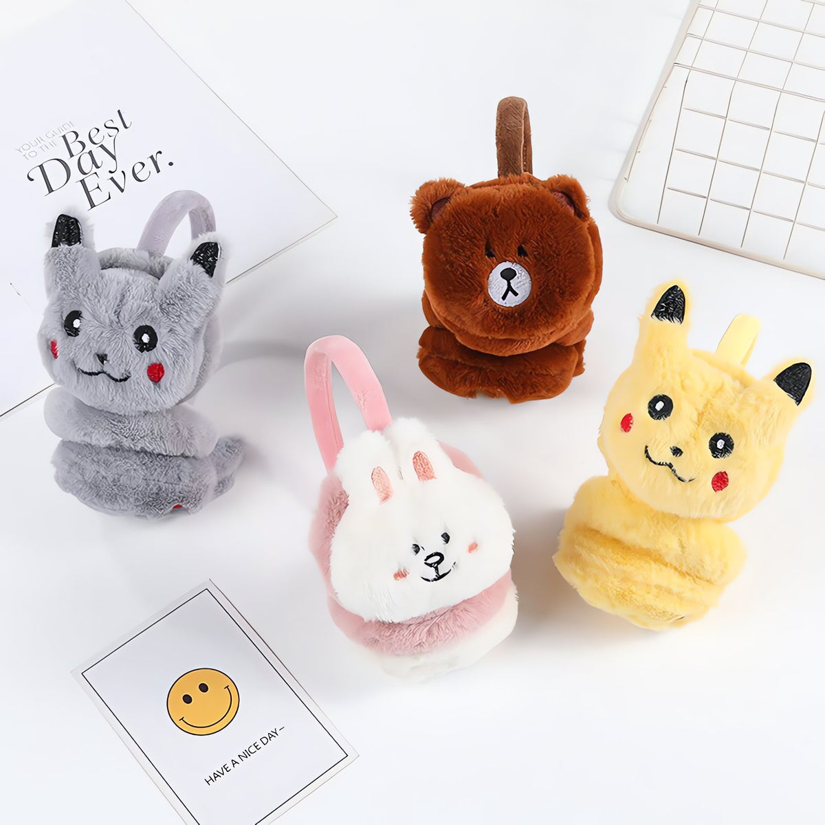 Fluffy Pikachu ear warmers for adults – photo 7