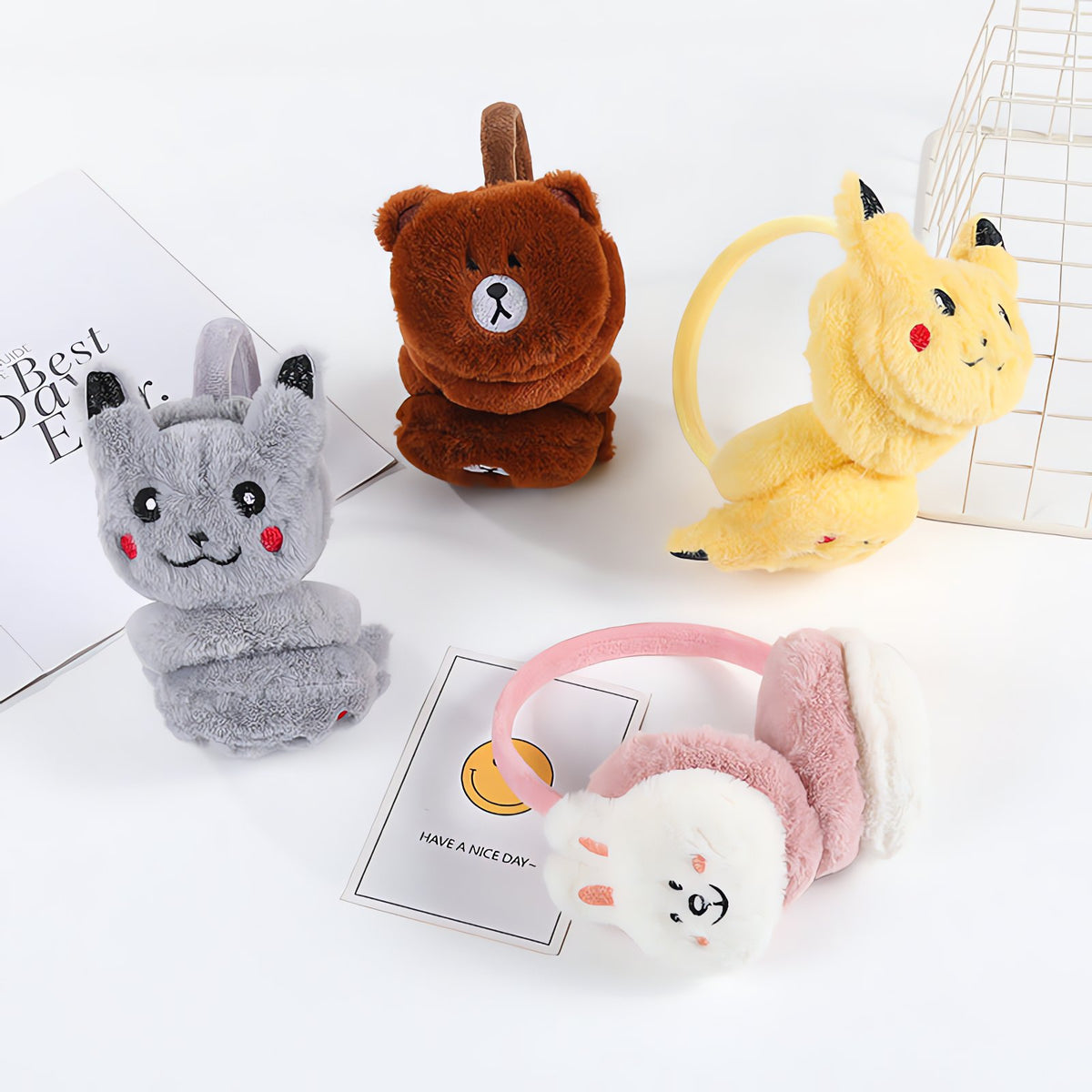Fluffy Pikachu ear warmers for adults – photo 8