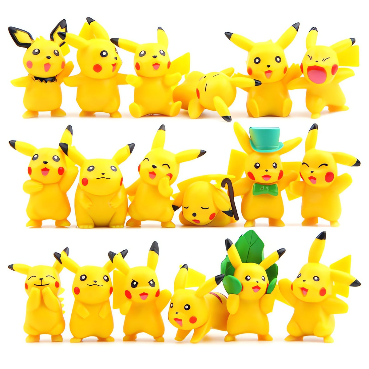 Set of 18 Pikachu figures, 4cm each