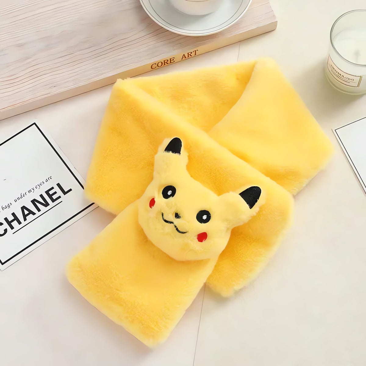 Pikachu fleece scarf and earmuffs for kids – Scarf
