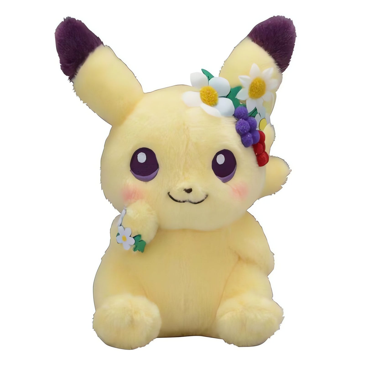 Pikachu Flower Edition plush toy with flower crown – Pikachu
