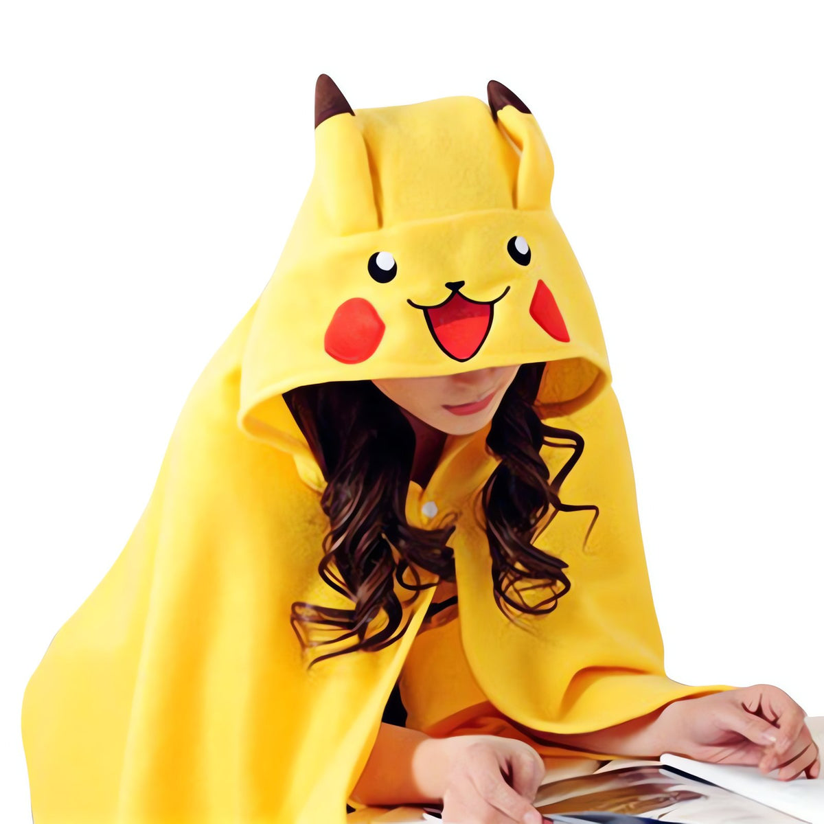 Yellow Pikachu hooded fleece cape – photo 5