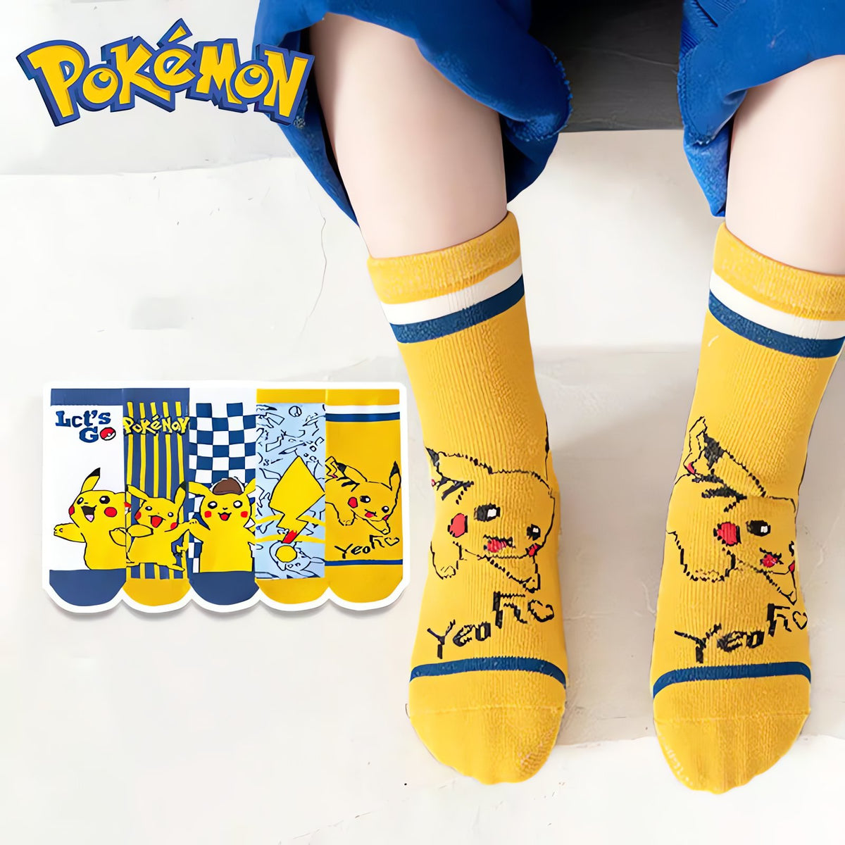 Pack of five pairs of Pikachu kids' socks – photo 2