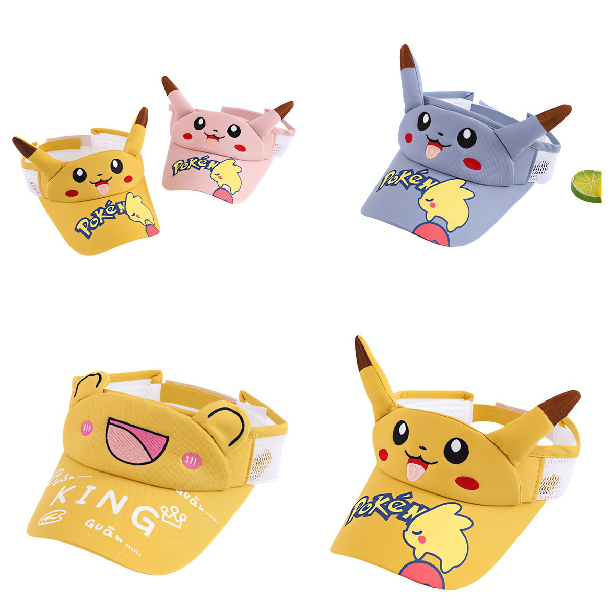 Pikachu kids' sun visor cap with 3D ears