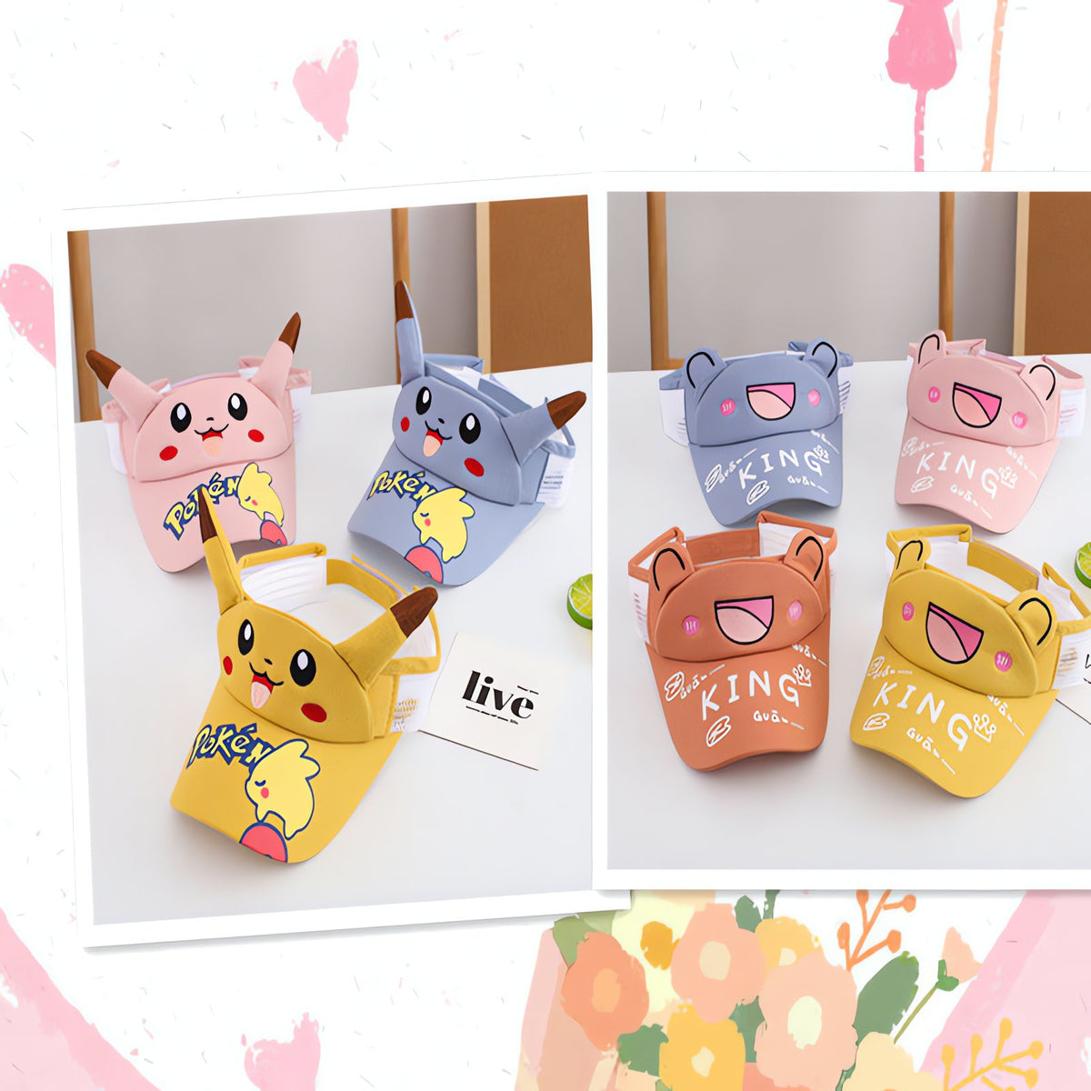Pikachu kids' sun visor cap with 3D ears – photo 12