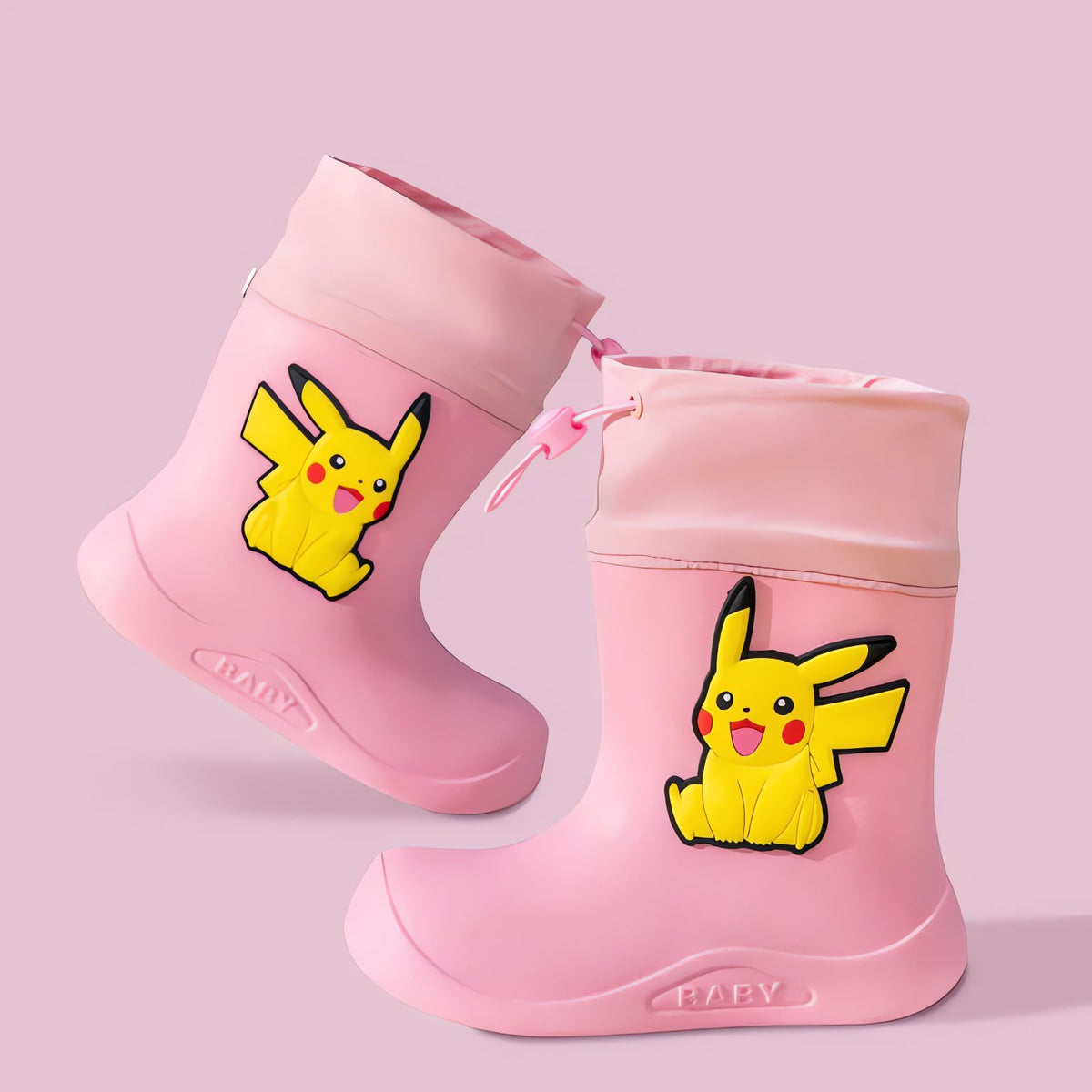 Pikachu kids' wellington boots – Pink with Loop