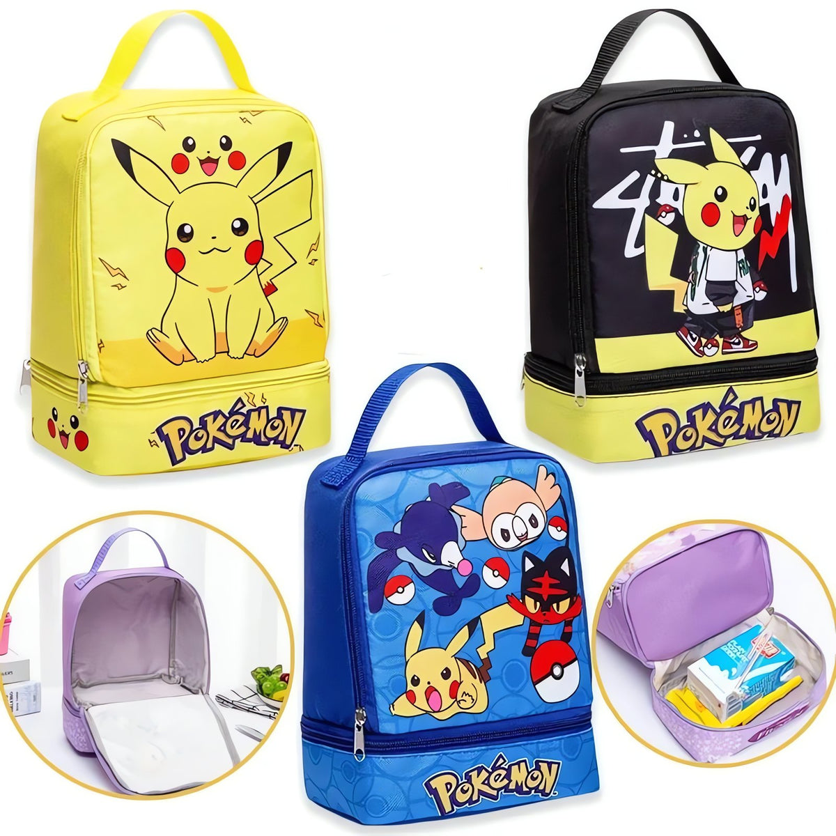 Pikachu bento lunch bag for kids