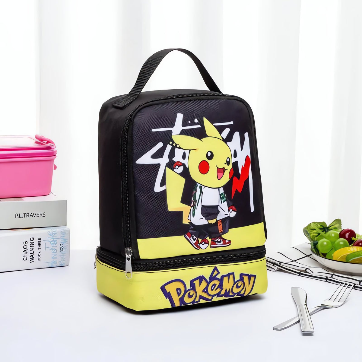Pikachu bento lunch bag for kids – Black Pikachu B