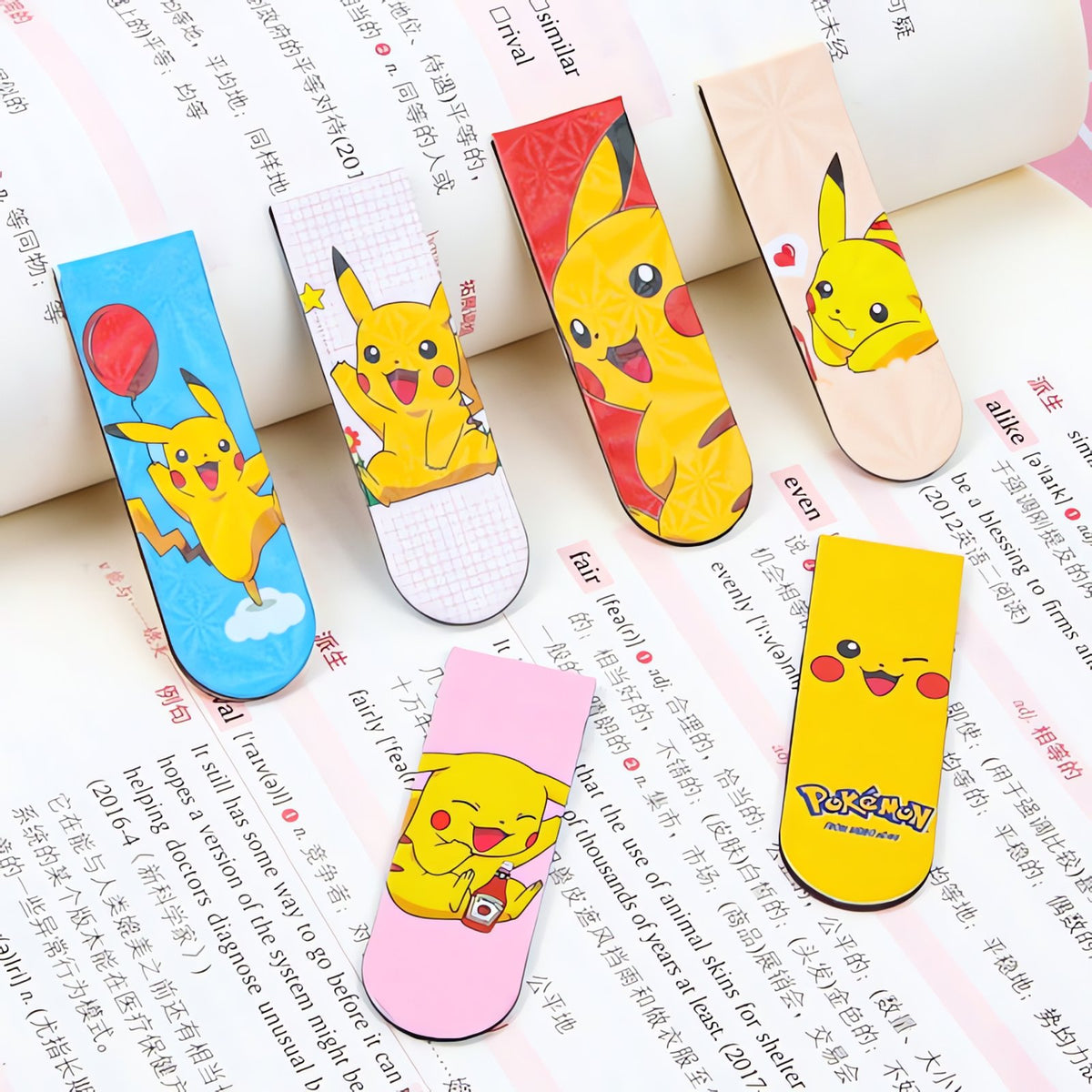 Pikachu magnetic bookmarks – Set of 18