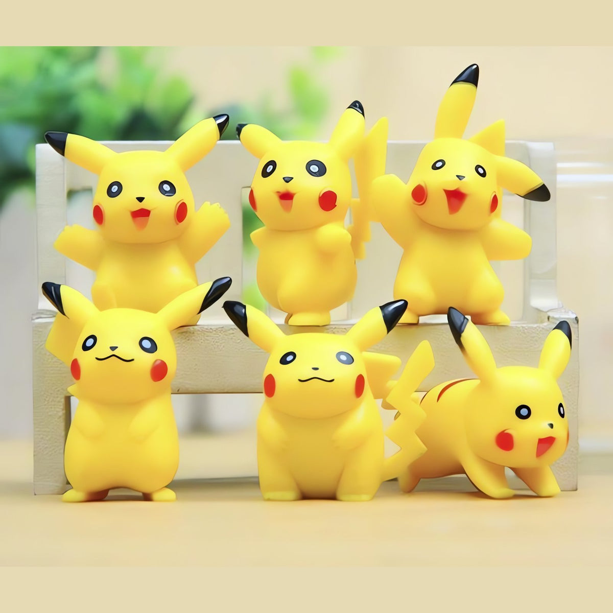 Set of six Pikachu mini figures