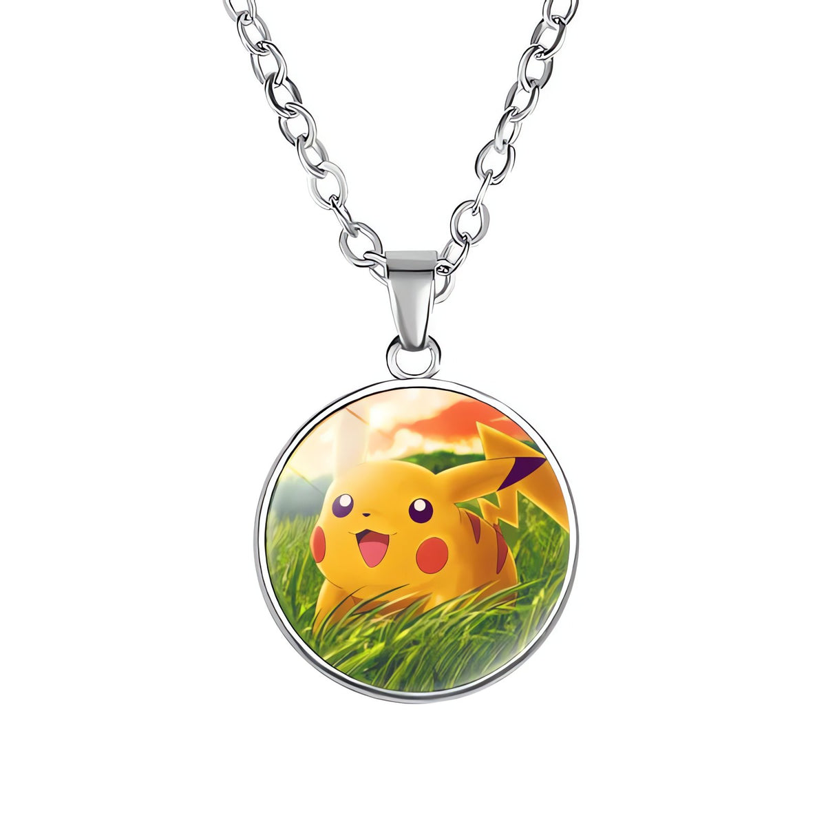 Pikachu necklace with round pendant – 03