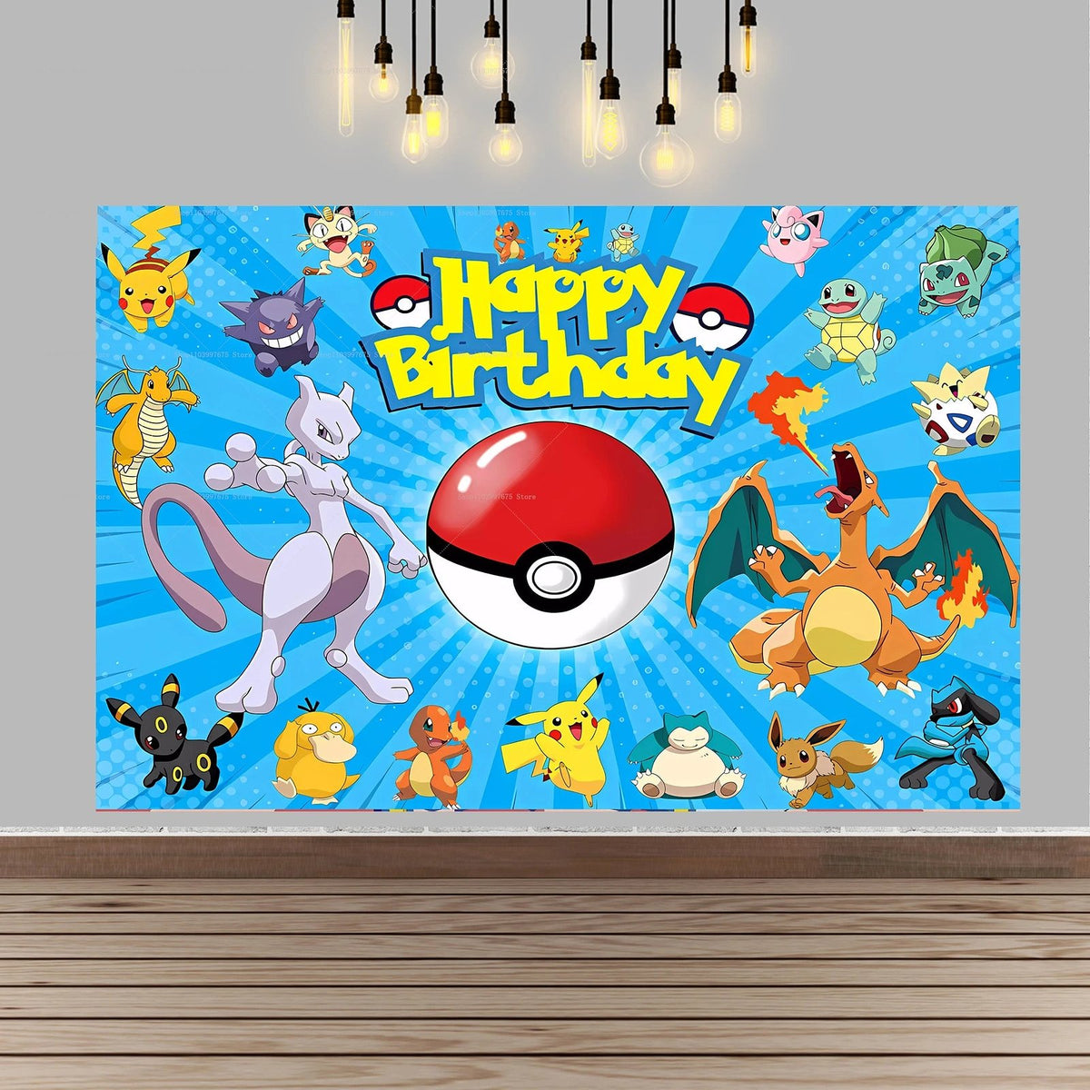 Pikachu party backdrop banner – Style 10