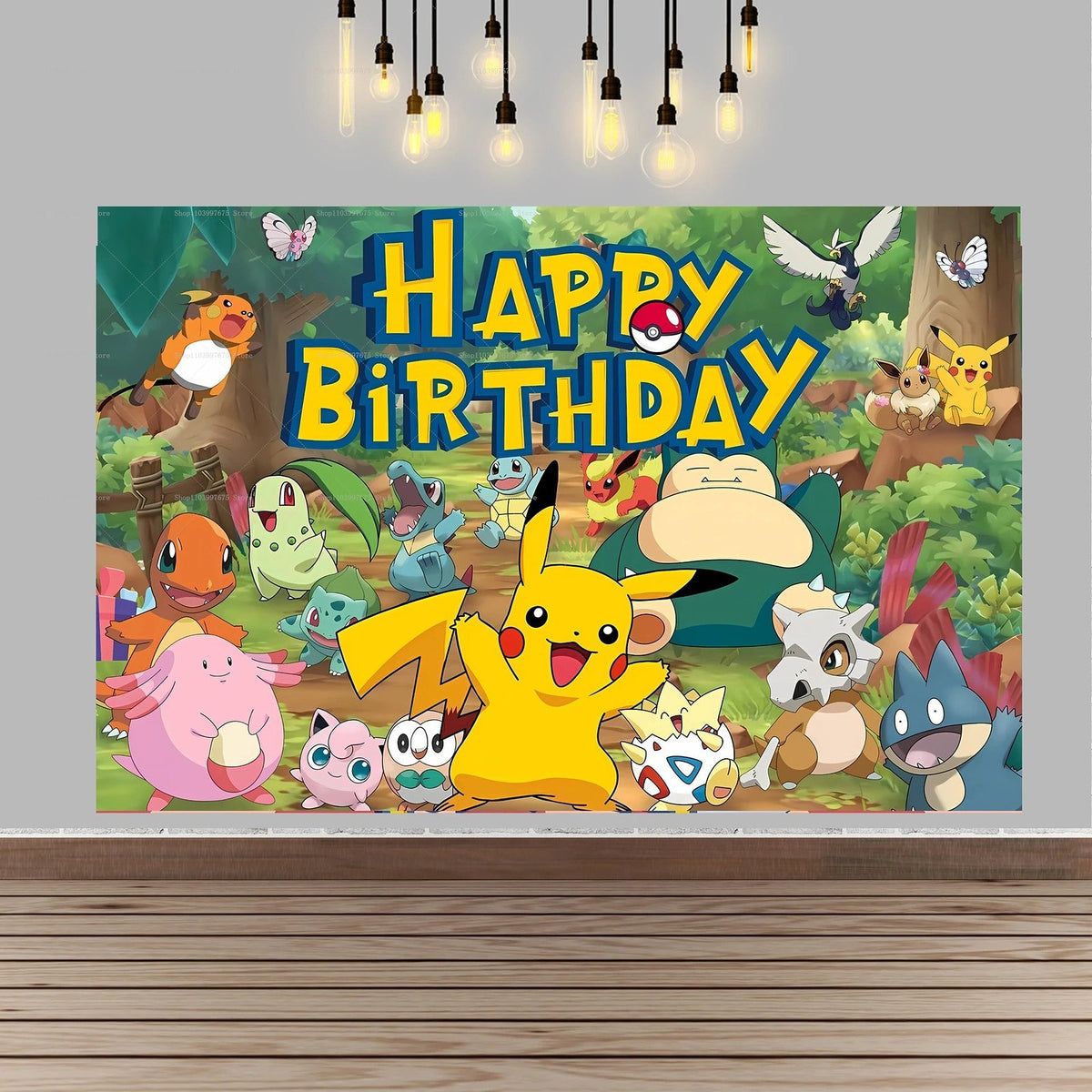 Pikachu party backdrop banner – Style 11