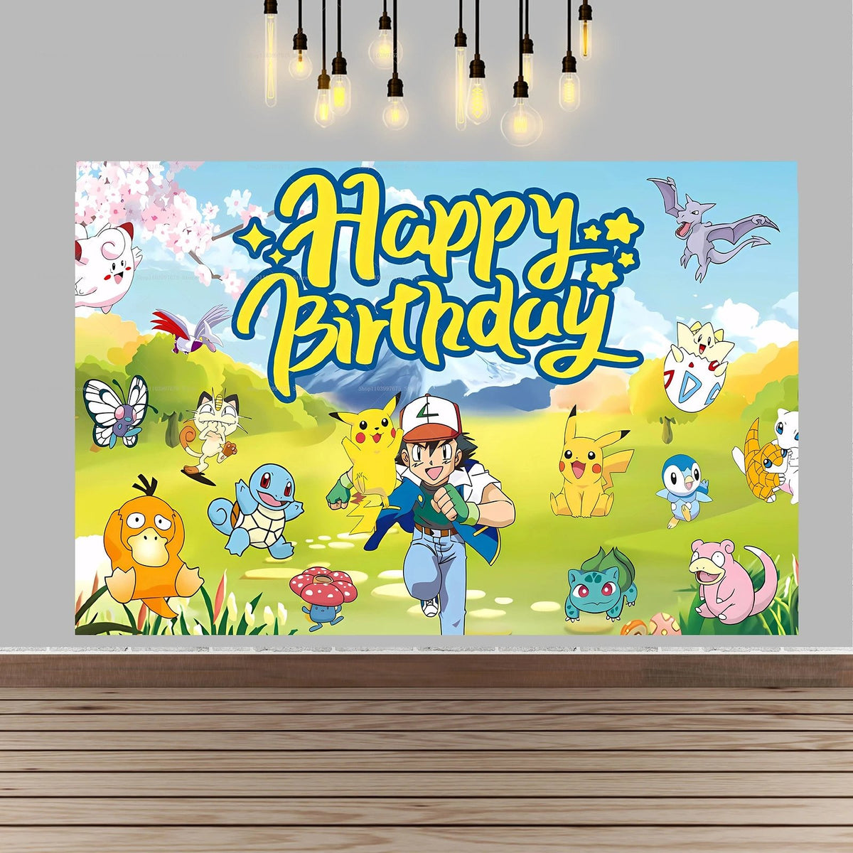 Pikachu party backdrop banner – Style 12