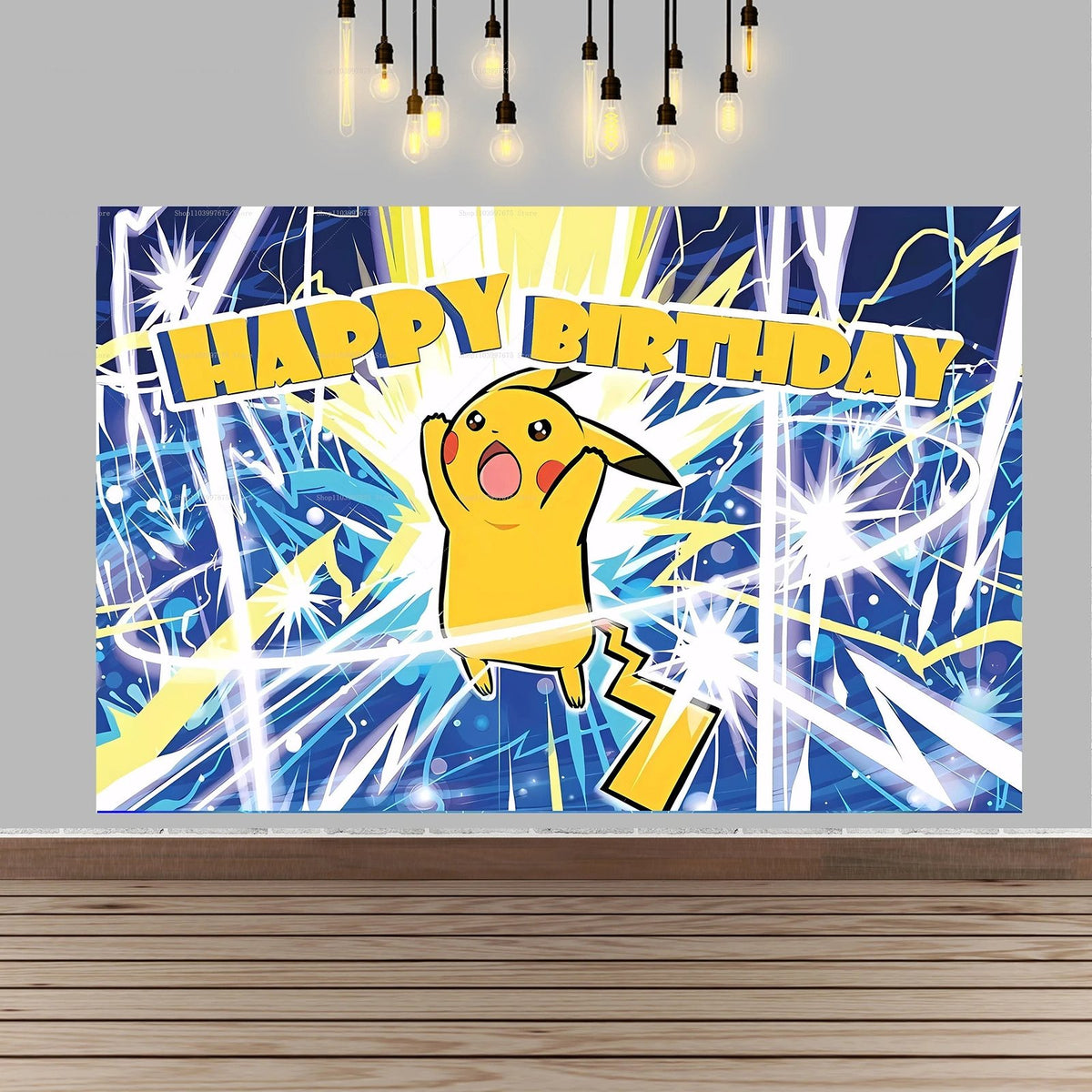 Pikachu party backdrop banner – Style 2