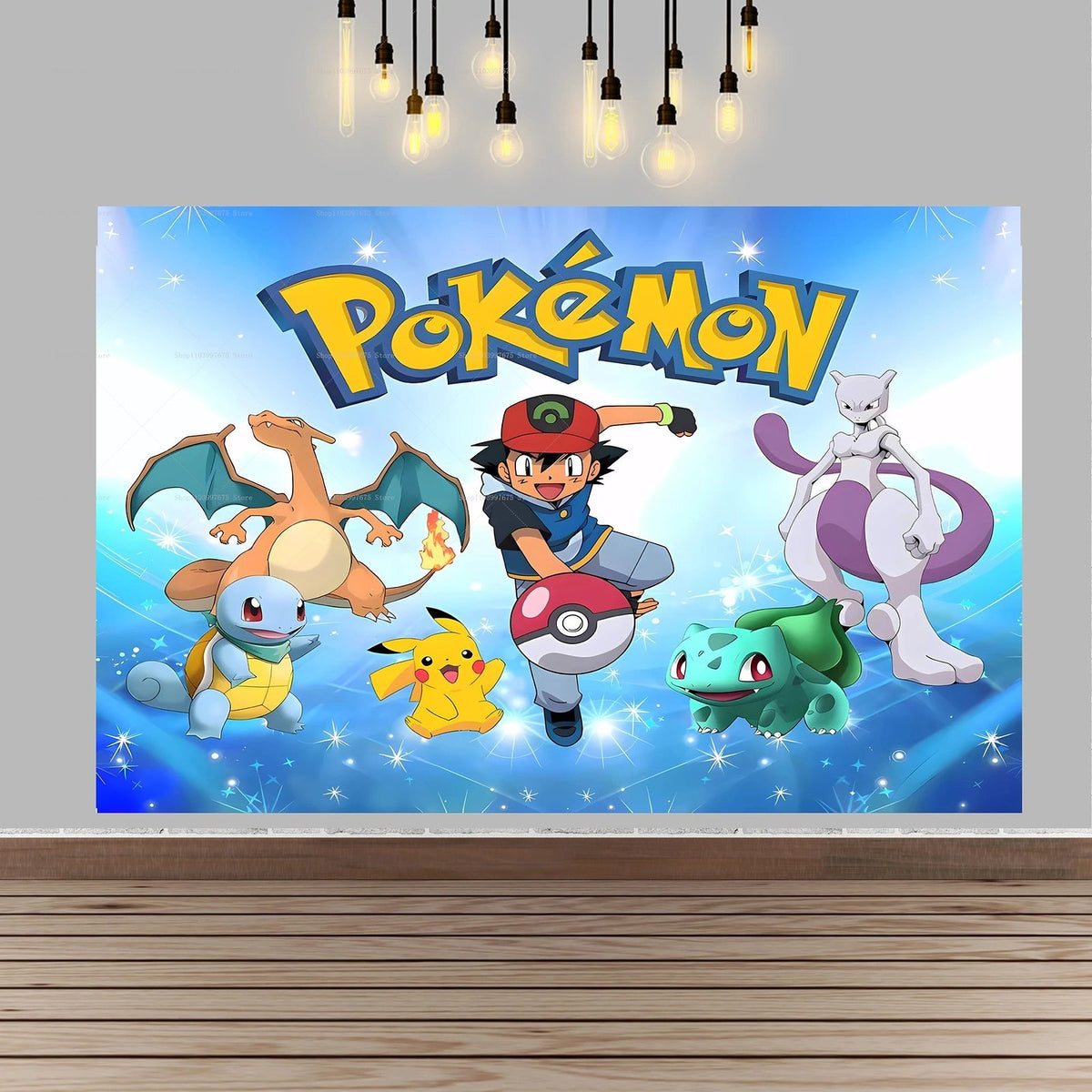 Pikachu party backdrop banner – Style 3