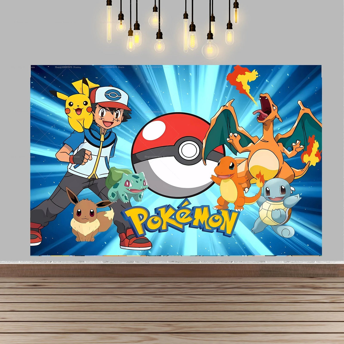 Pikachu party backdrop banner – Style 5