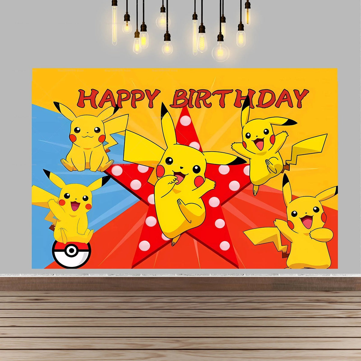 Pikachu party backdrop banner – Style 7