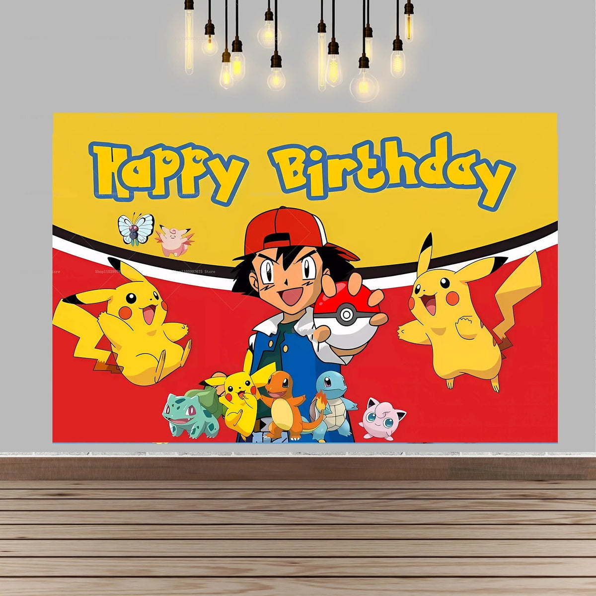 Pikachu party backdrop banner – Style 9