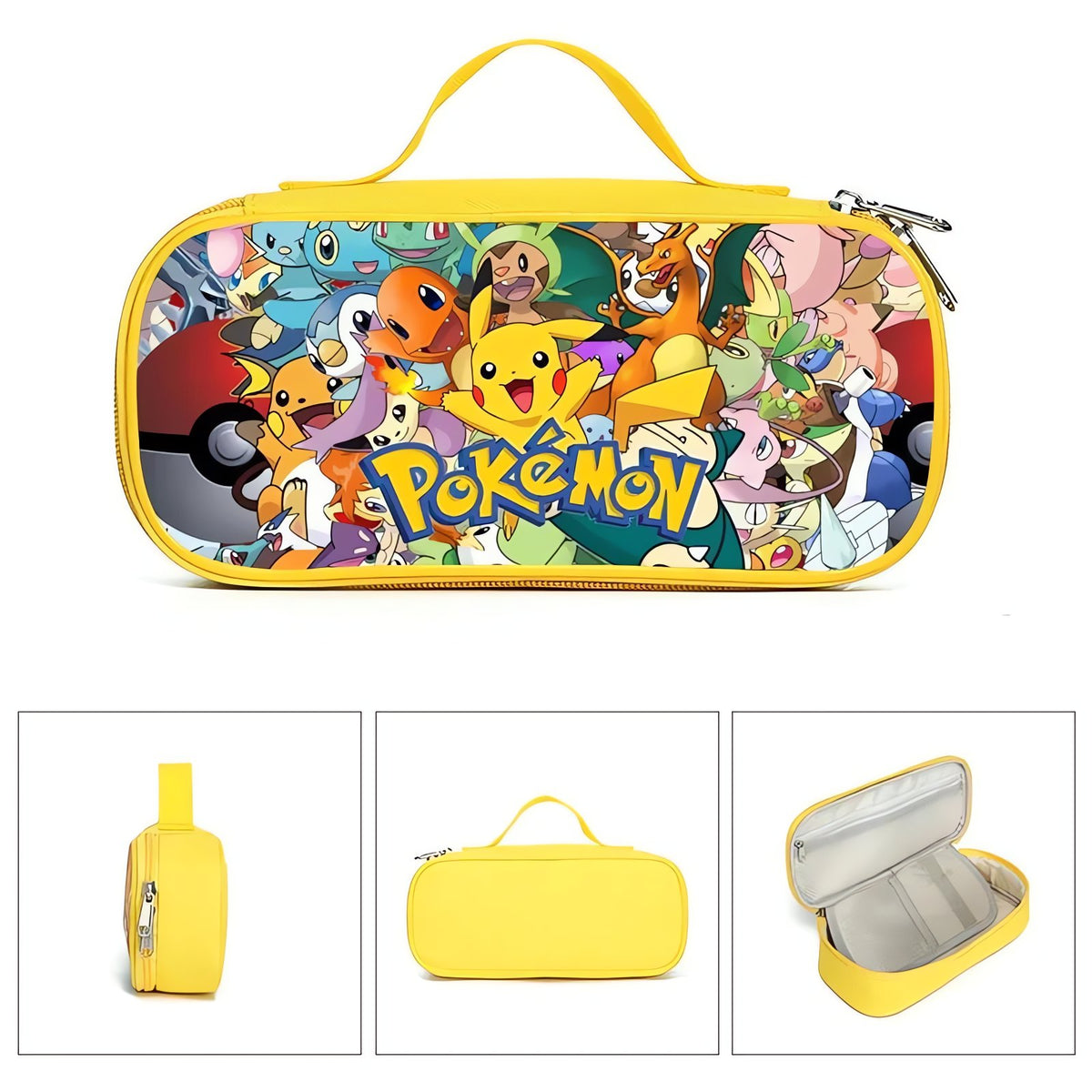 Pikachu pencil case in black or yellow – Yellow