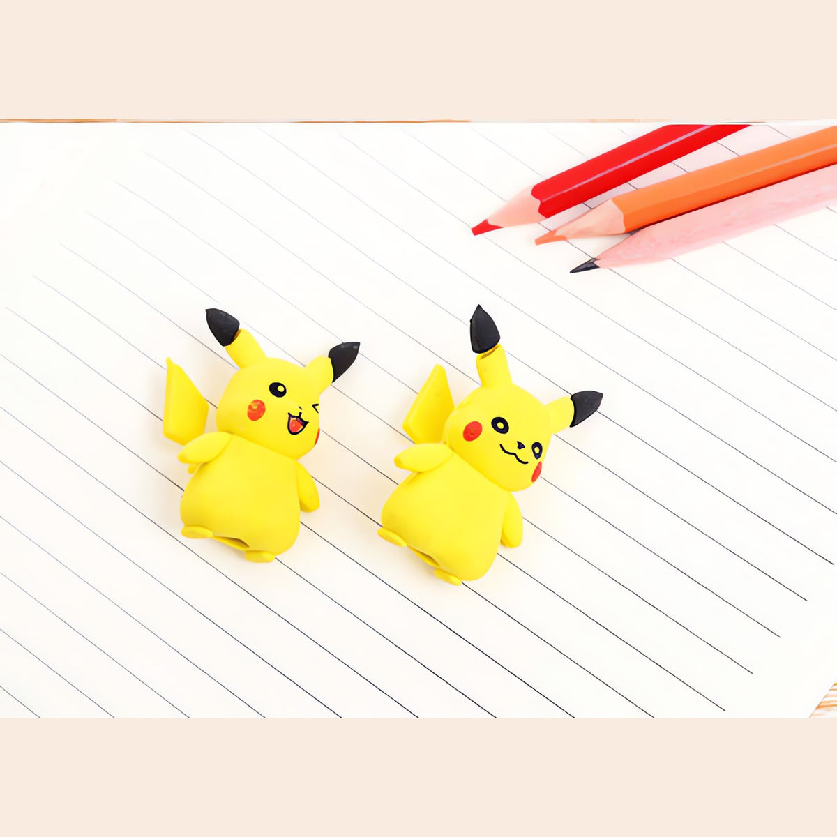 Set of three Pikachu pencil topper erasers – photo 3