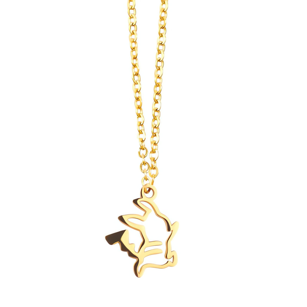 Gold Pikachu pendant necklace – Pikachu Outline Gold