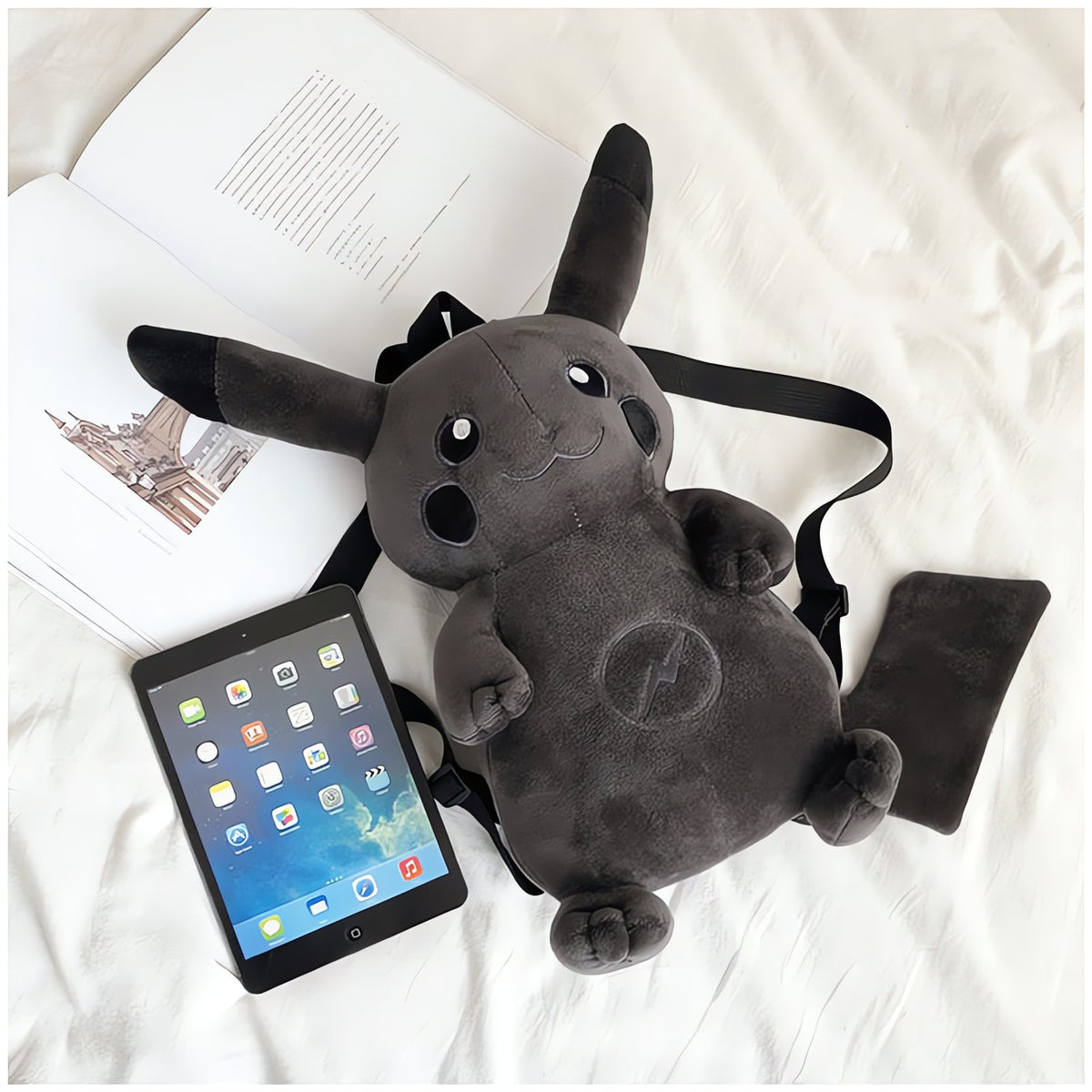 Dark Pikachu plush backpack, 42cm – photo 6