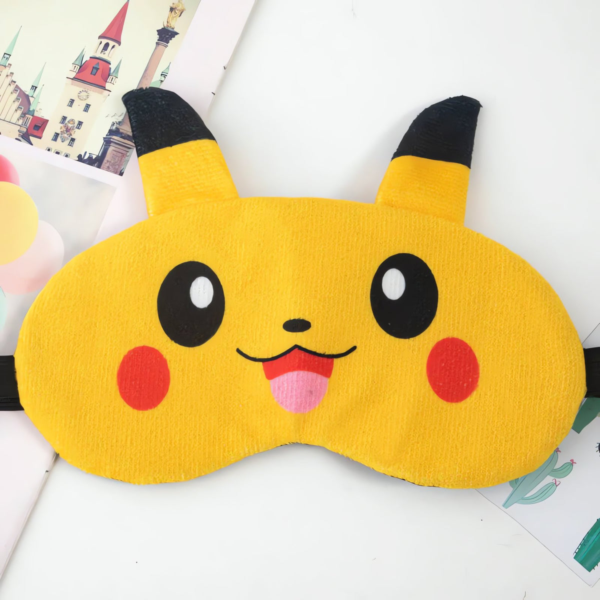 Pikachu plush sleep mask