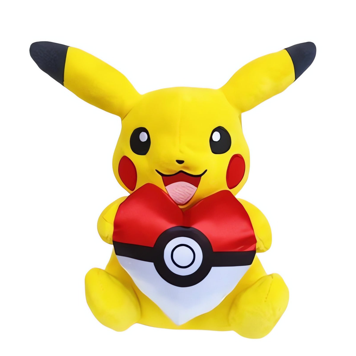 Pikachu plush toy with Poké Ball heart, 23cm