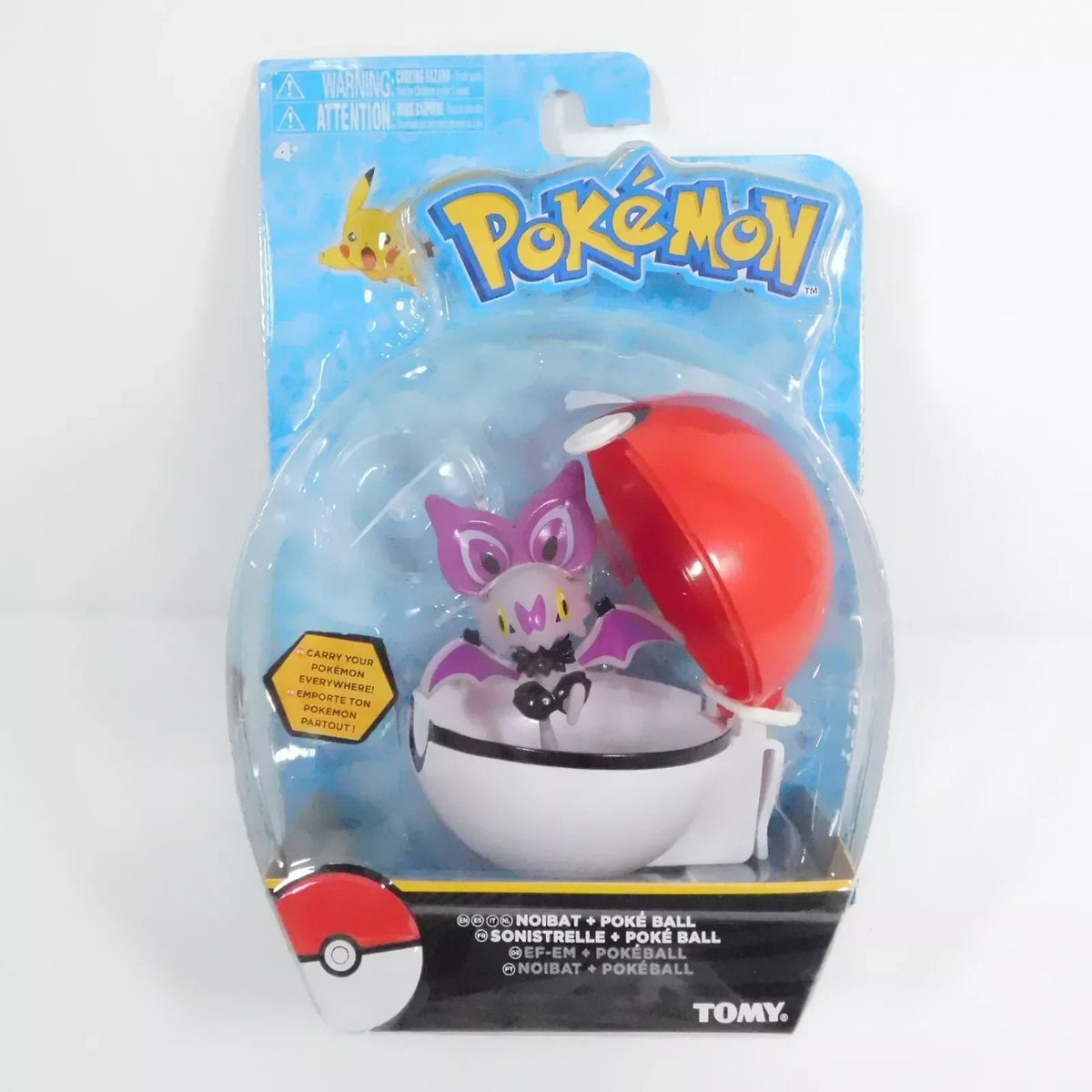 Pikachu figure with Poké Ball and Noibat or Dedenne – Noibat