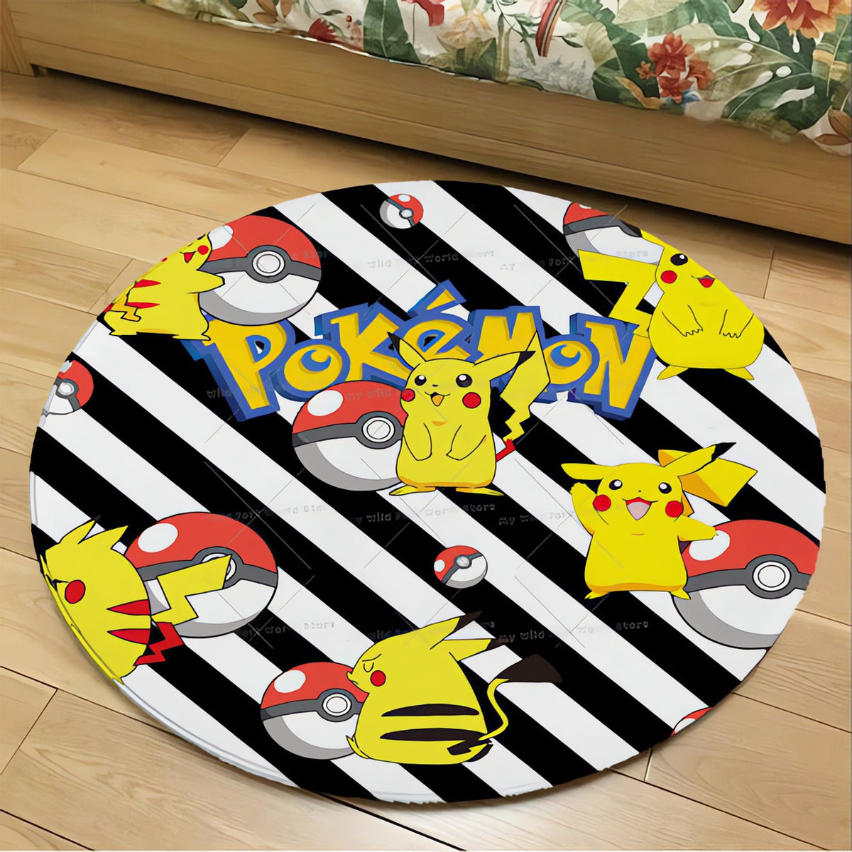 Round Pikachu flannel rug – photo 6