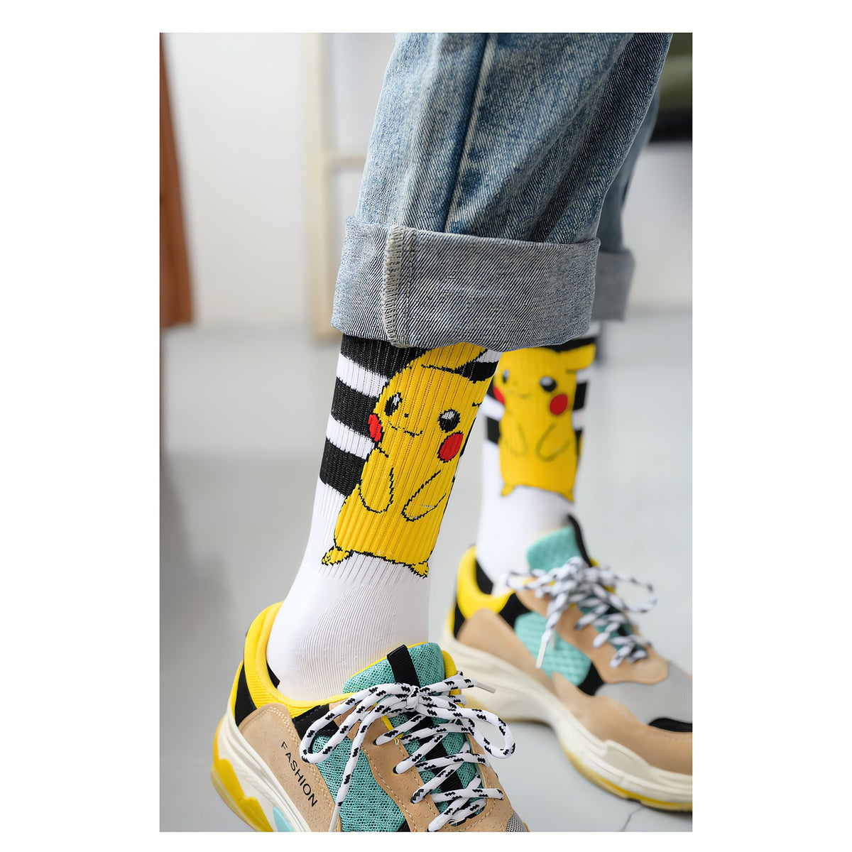 Pikachu print sports socks for adults – photo 5