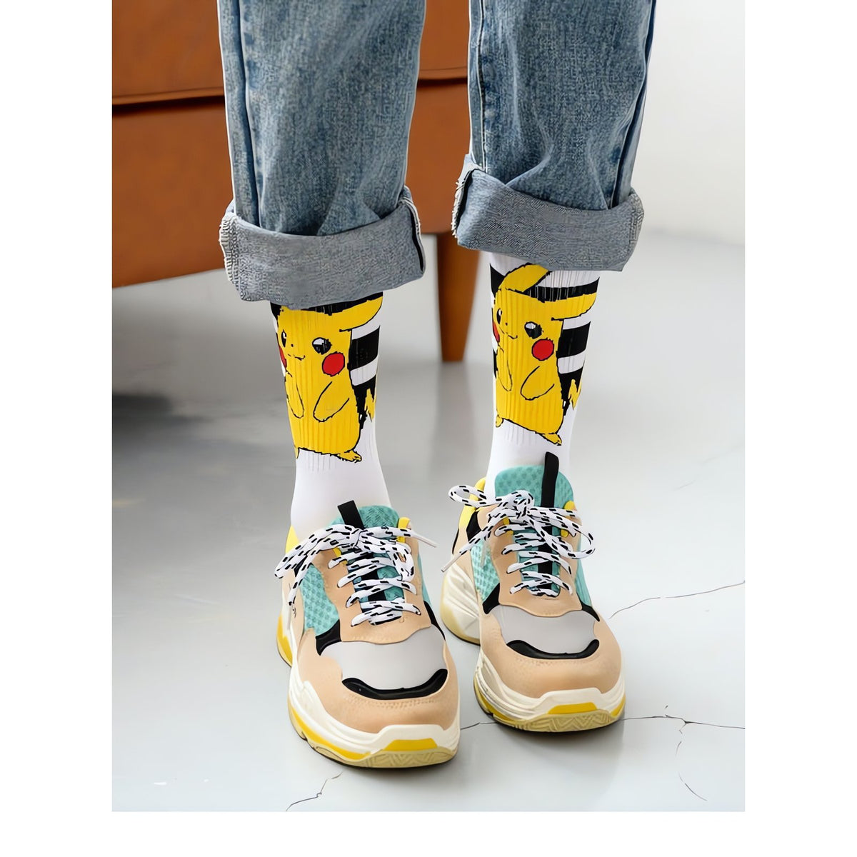 Pikachu print sports socks for adults – photo 7