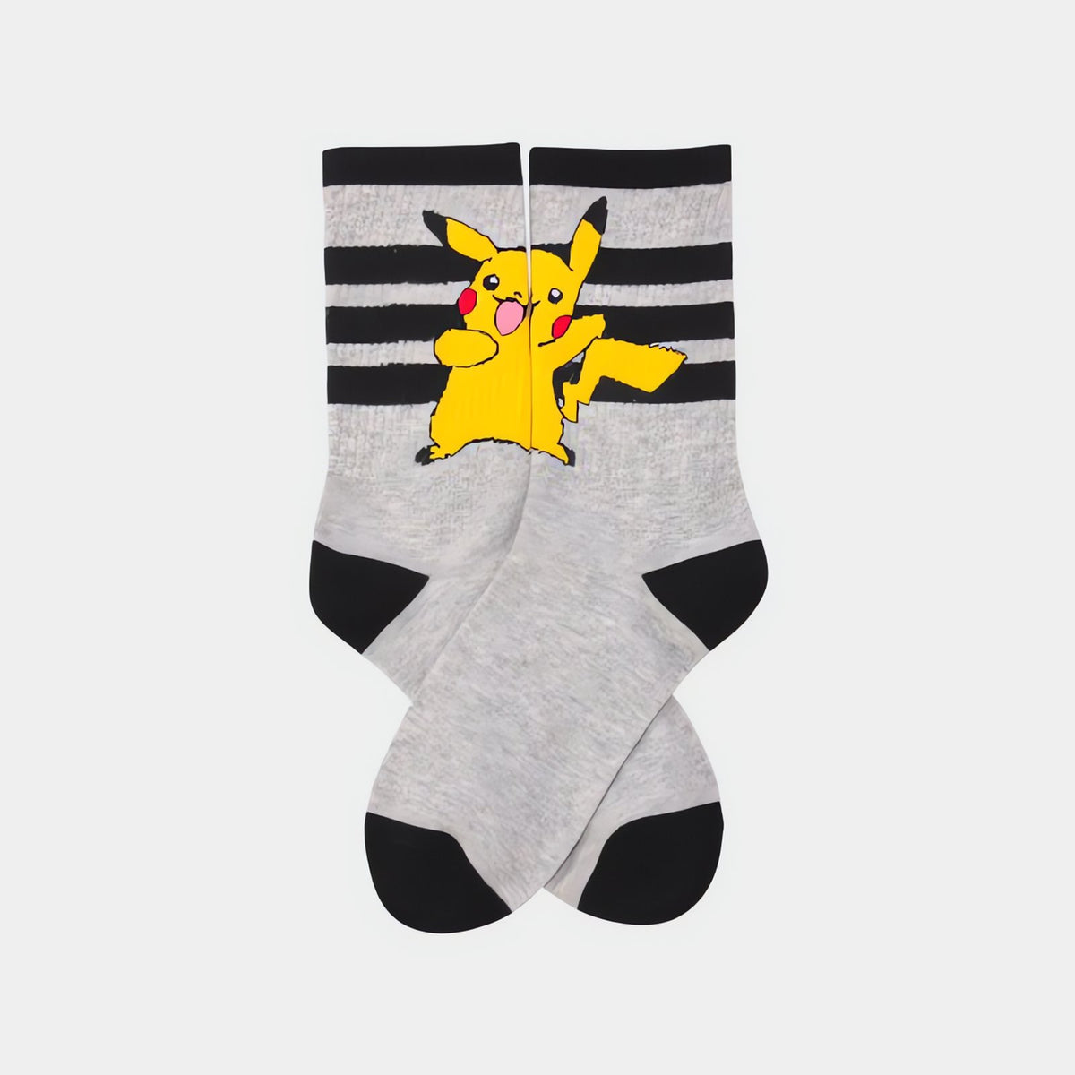 Pikachu print sports socks for adults – Pikachu 3 (Grey)