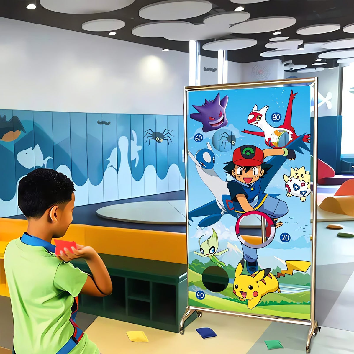 Pikachu toss game with hanging game wall – photo 5