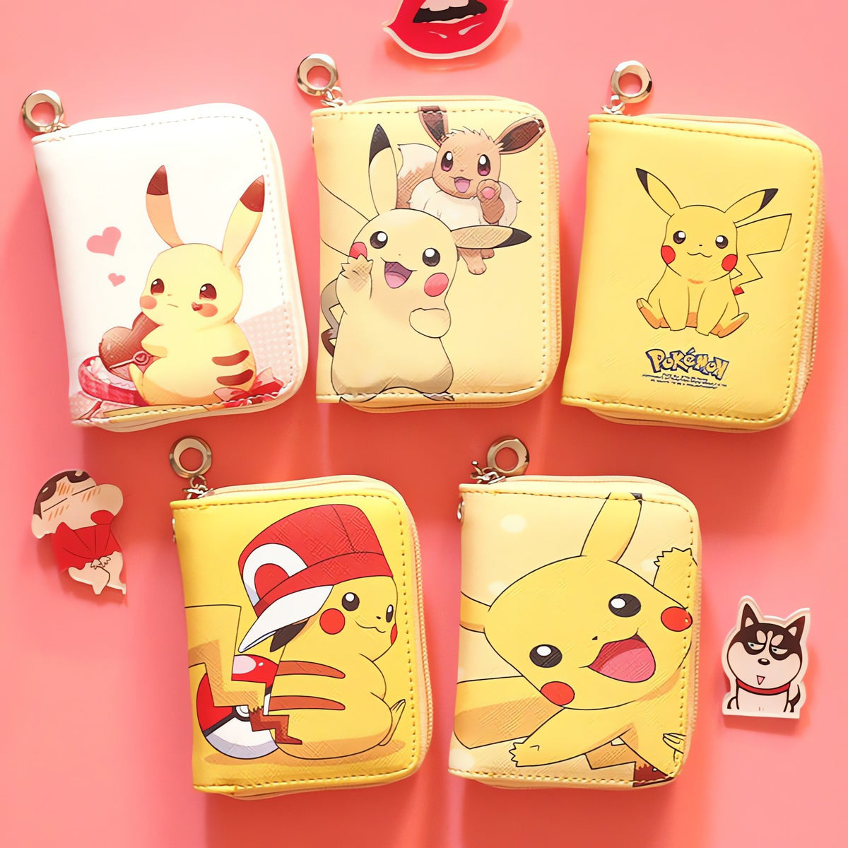Pikachu wallet with zipped coin pocket